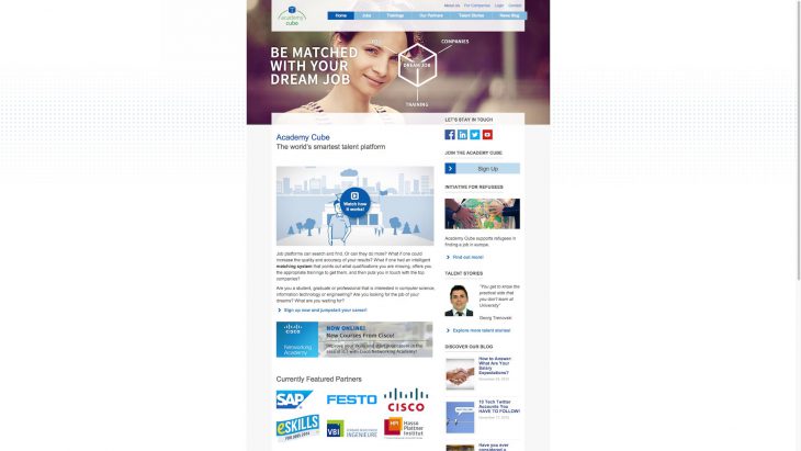 Academy Cube - Responsive Portal - Startseite