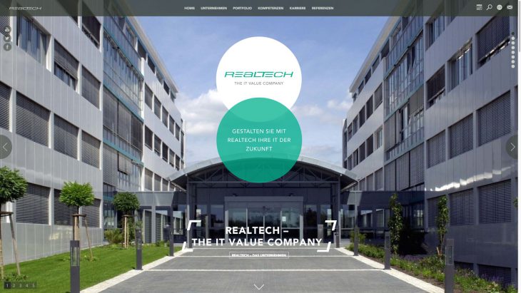 Realtech - Responsive Unternehmenswebsite - Homeseite