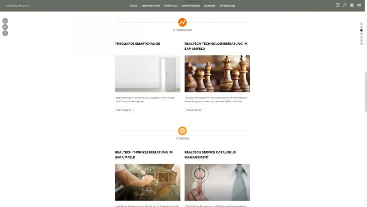 Realtech - Responsive Unternehmenswebsite - Leistungen