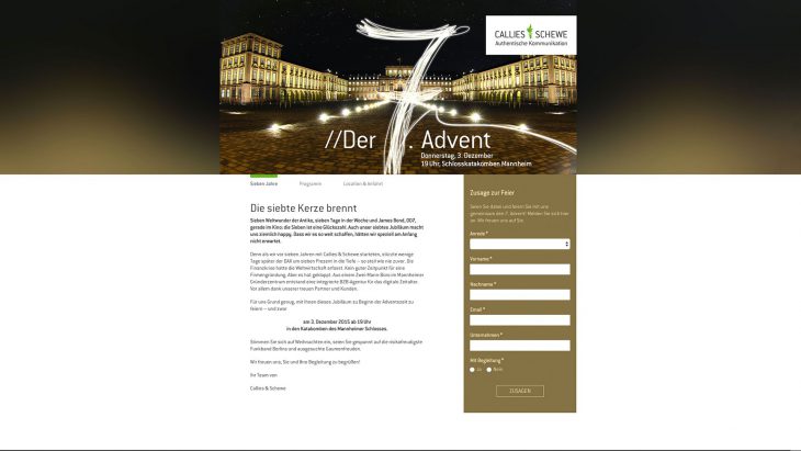 Responsive Event-Landingpage mit Anmeldung