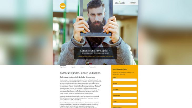 Responsive Event-Landingpage mit Anmeldung