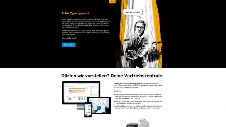 Kampagnenseite für SAP Digital for Customers, Quiz Welle 2